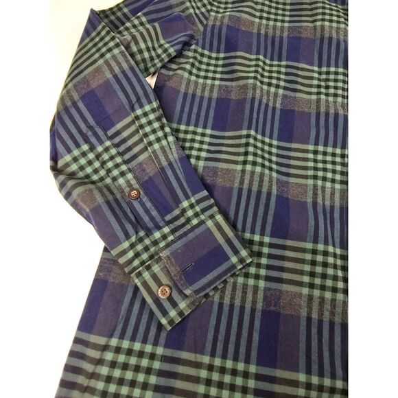 Men's Orvis Big Bear Blue Green Plaid Flannel Long Sleeve Button Up Size M - Picture 3 of 11